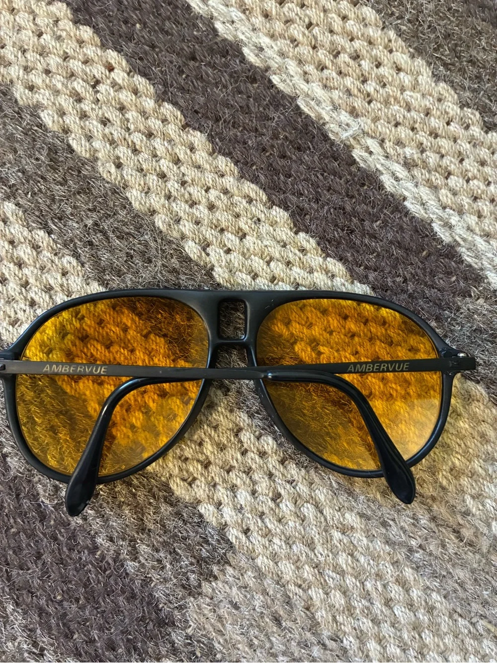 Vintage AmberVision Night Drive Sunglasses Aviator 80s 90s As Seen On TV Taiwan